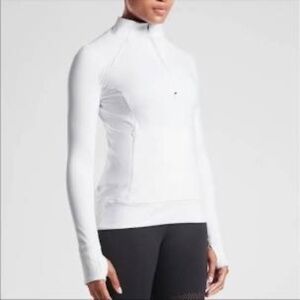 ATHLETA WHITTIER PEAK HALF ZIP, SIZE XS (XS), WHITE